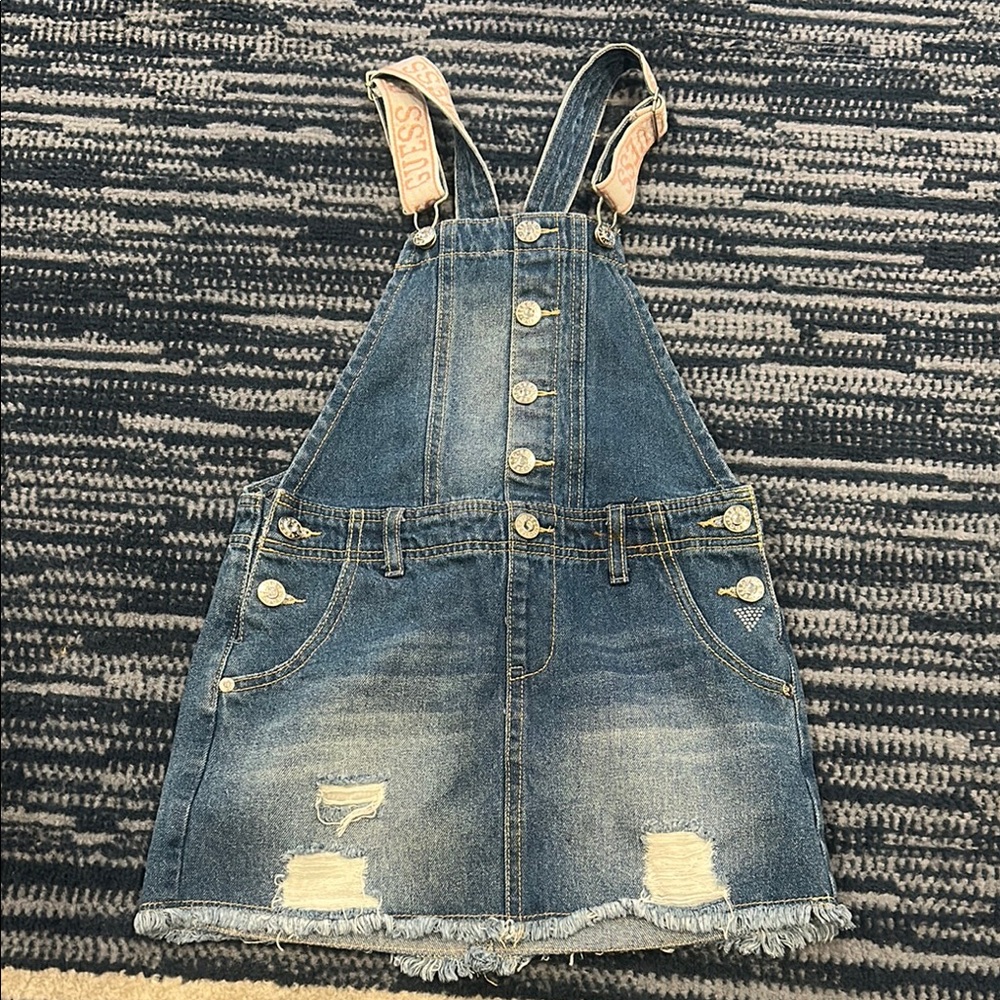 Guess Blue Casual Denim Dress with Distressed Details